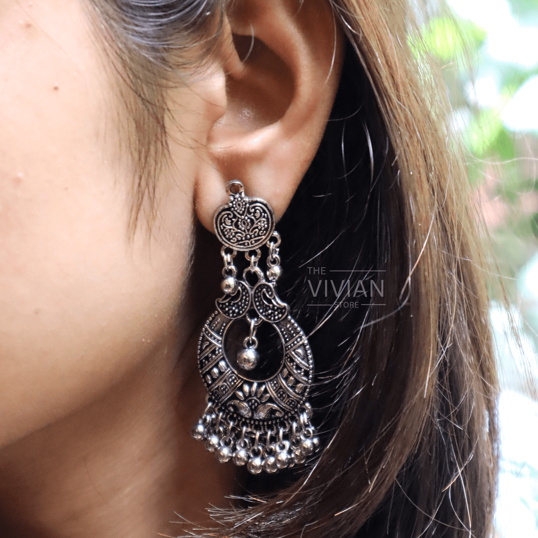 Gorgeous Collection Of 4 Oxidised Jhumkas With Free Adjustable Ring - The Vivian Store