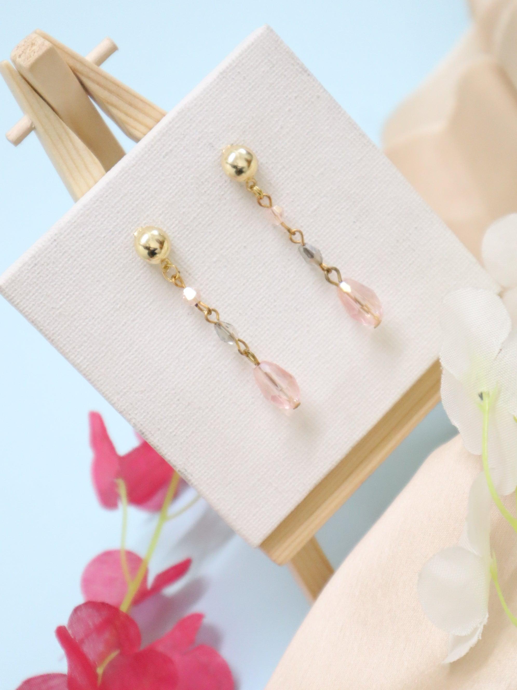 The Vivian store pink stone earrings - The Vivian Store