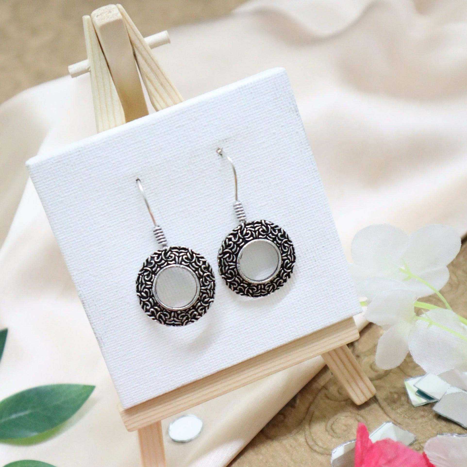 Beautiful Round Oxidised Earrings jhumka - The Vivian Store