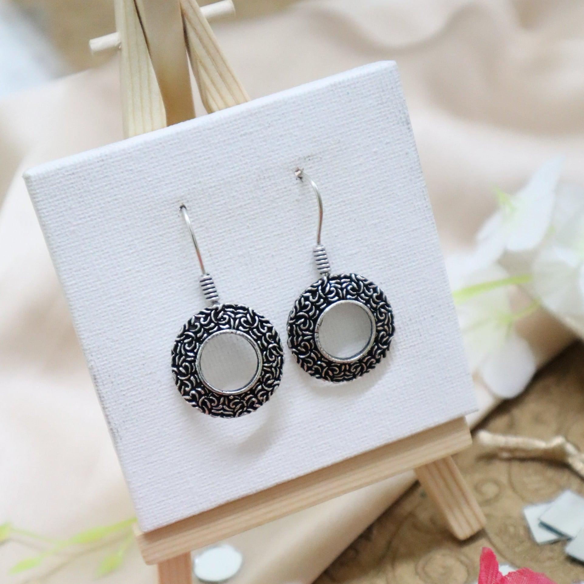 Beautiful Round Oxidised Earrings jhumka - The Vivian Store