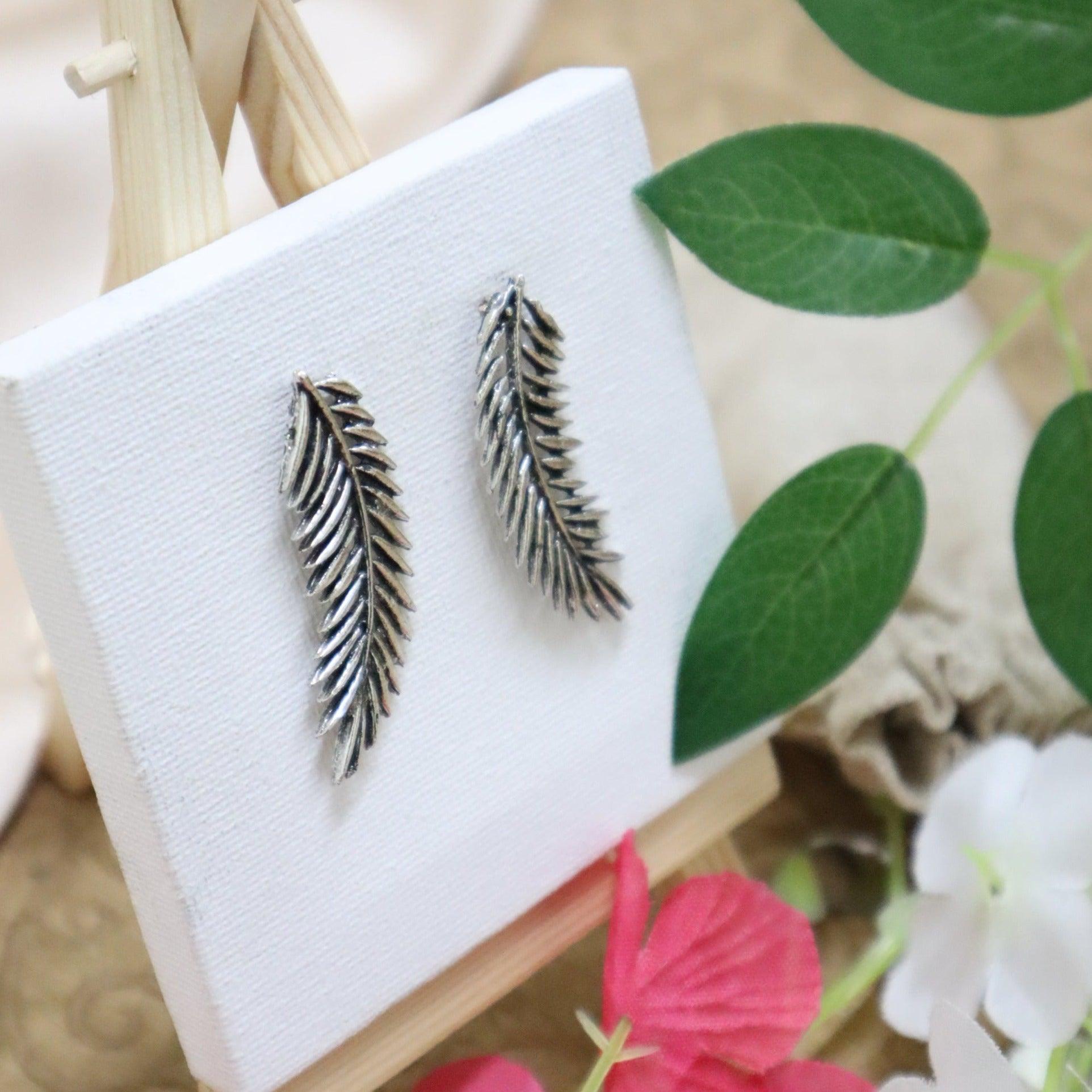 Beautiful leaf Oxidised Earrings - The Vivian Store