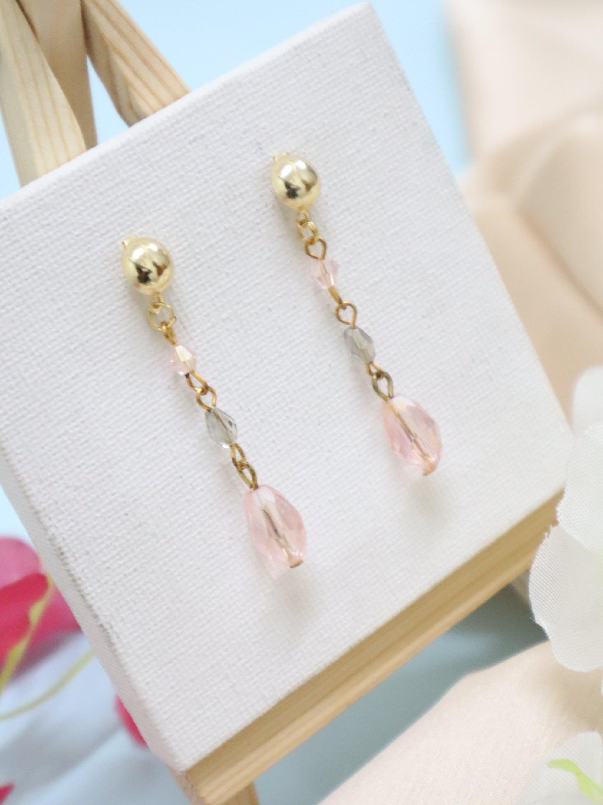 The Vivian store pink stone earrings - The Vivian Store