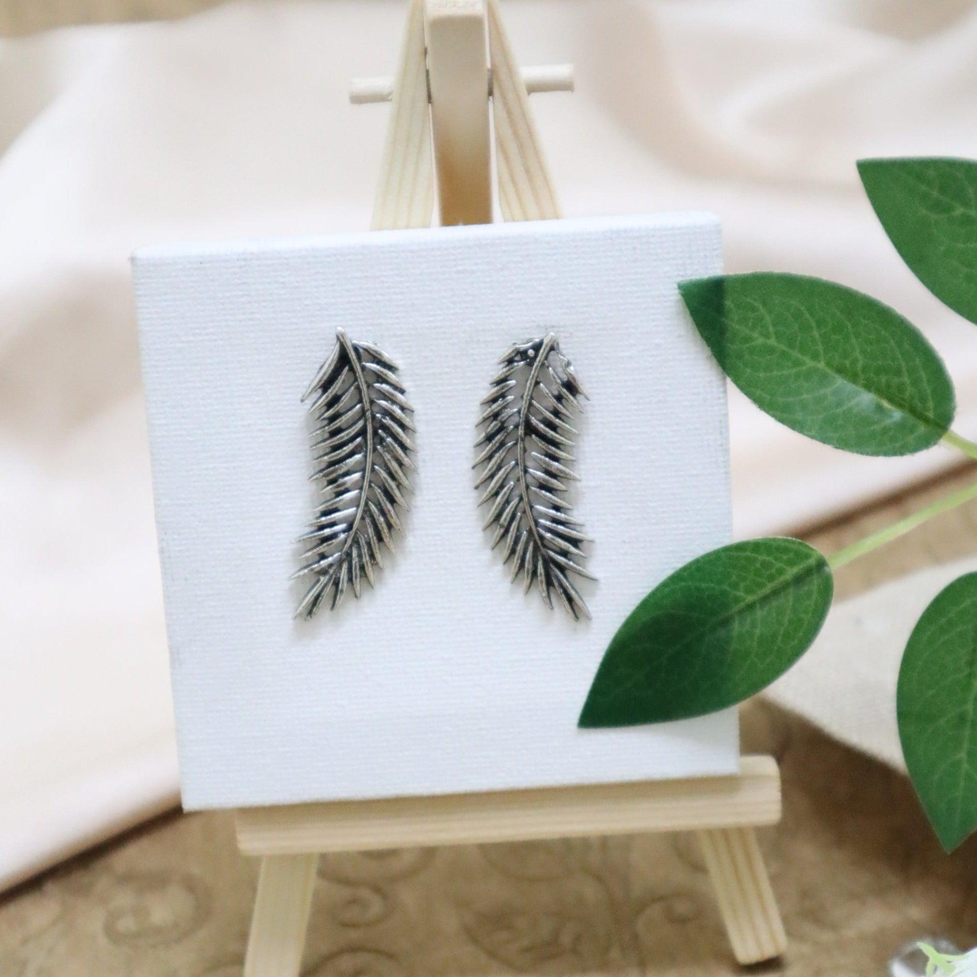 Beautiful leaf Oxidised Earrings - The Vivian Store