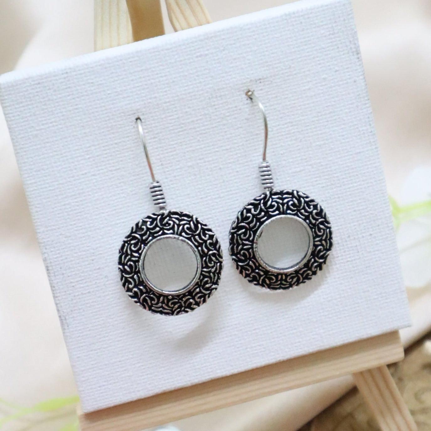 Beautiful Round Oxidised Earrings jhumka - The Vivian Store