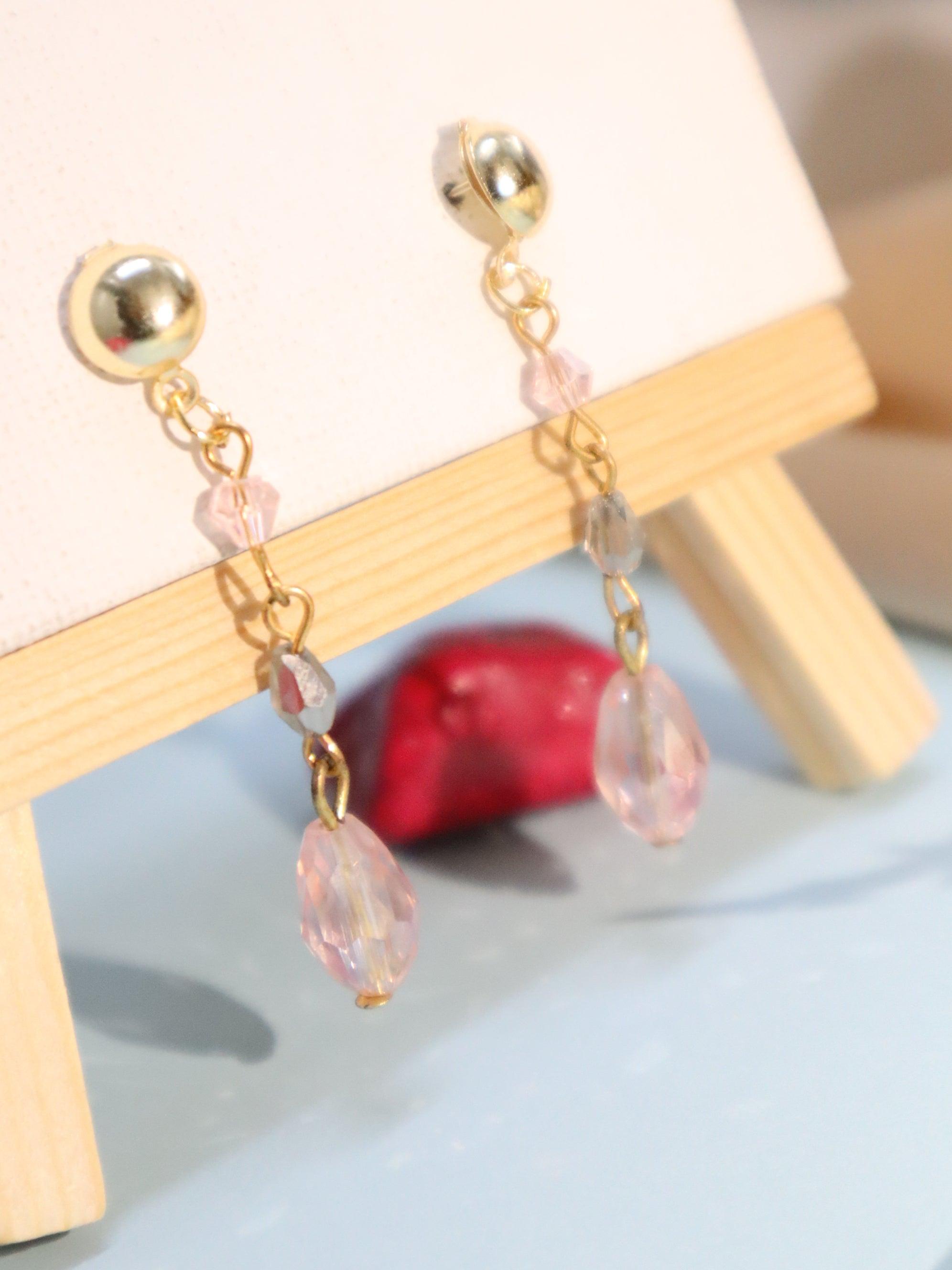 The Vivian store pink stone earrings - The Vivian Store