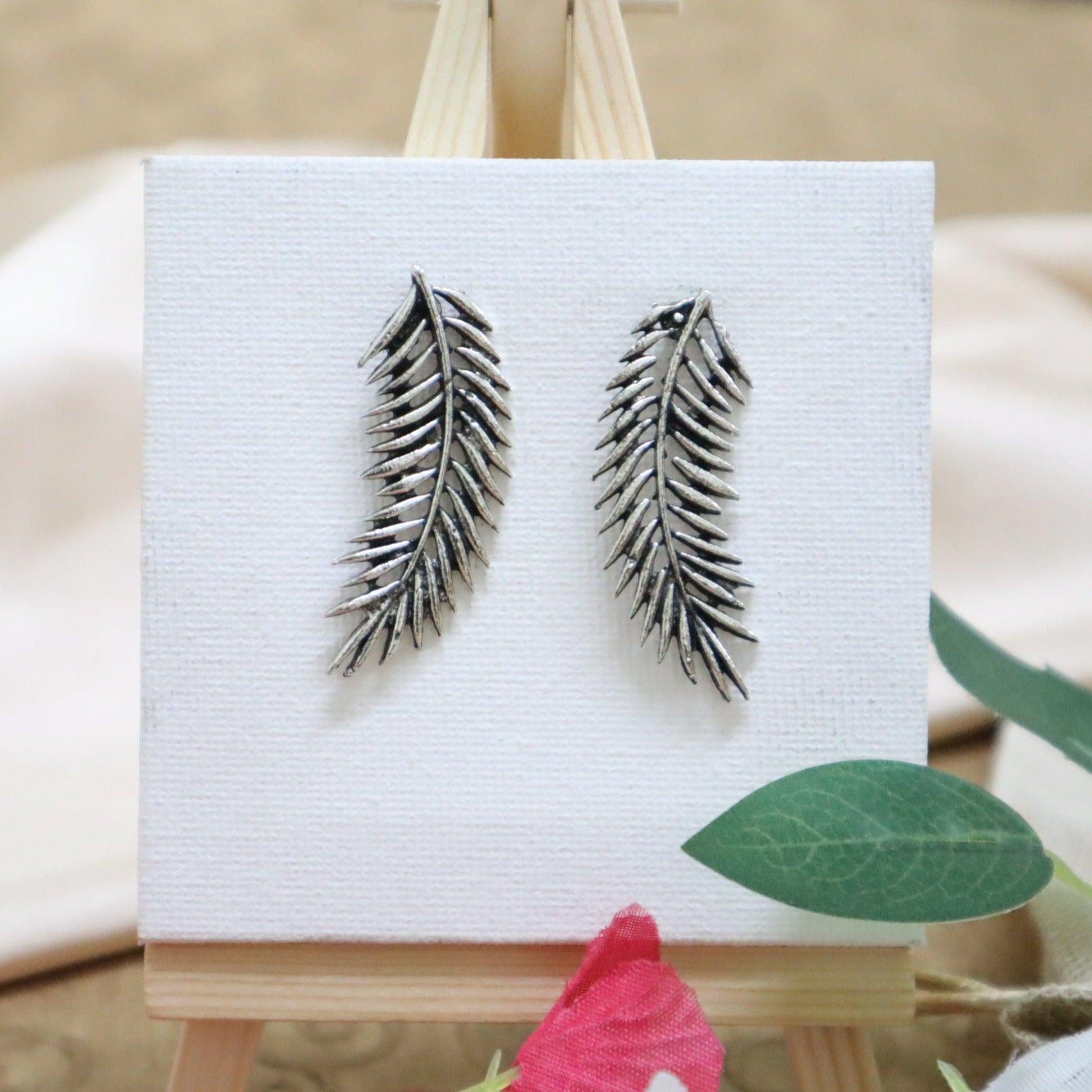 Beautiful leaf Oxidised Earrings - The Vivian Store