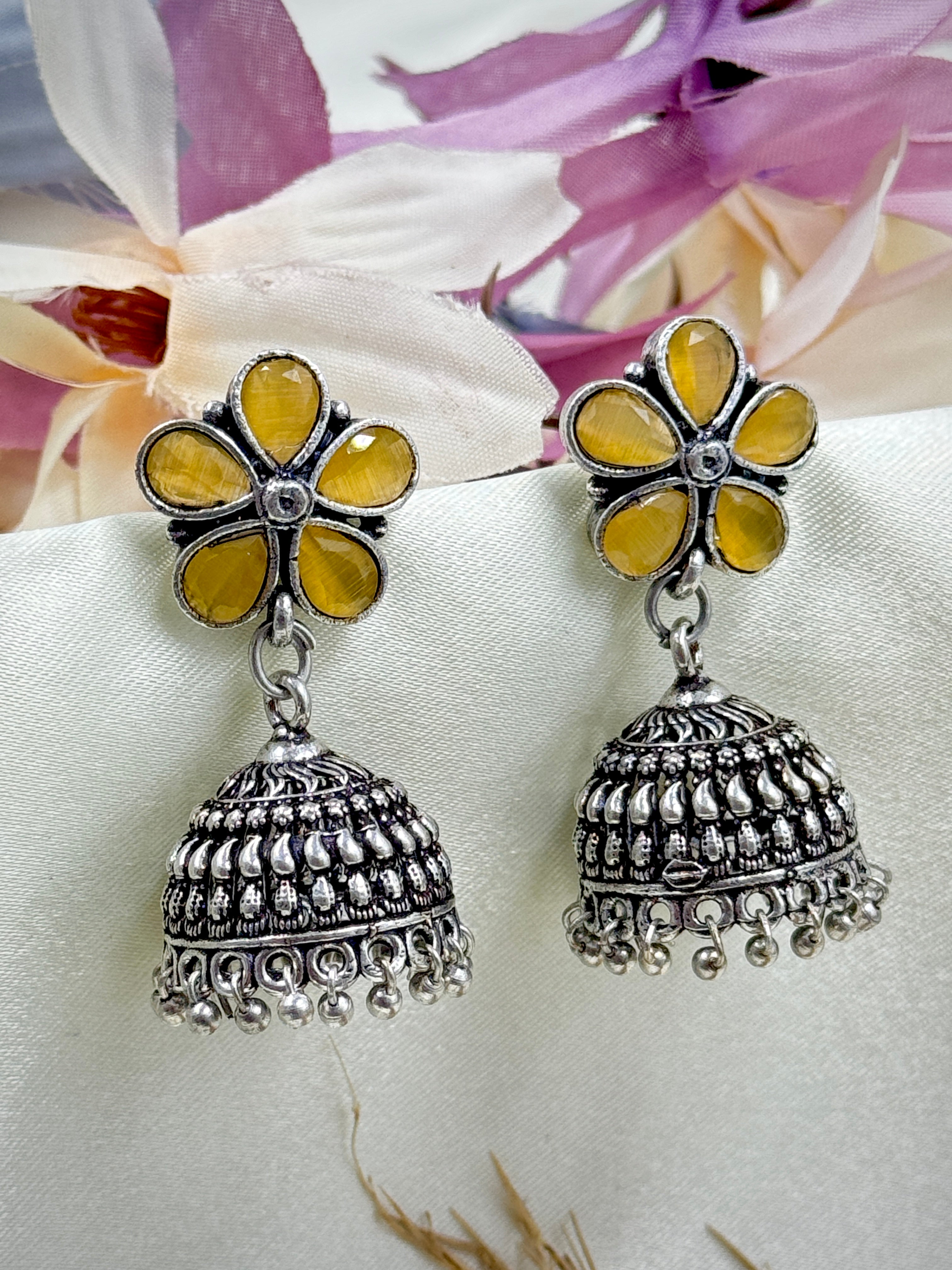 Five Petal Dome Shaped Earrings