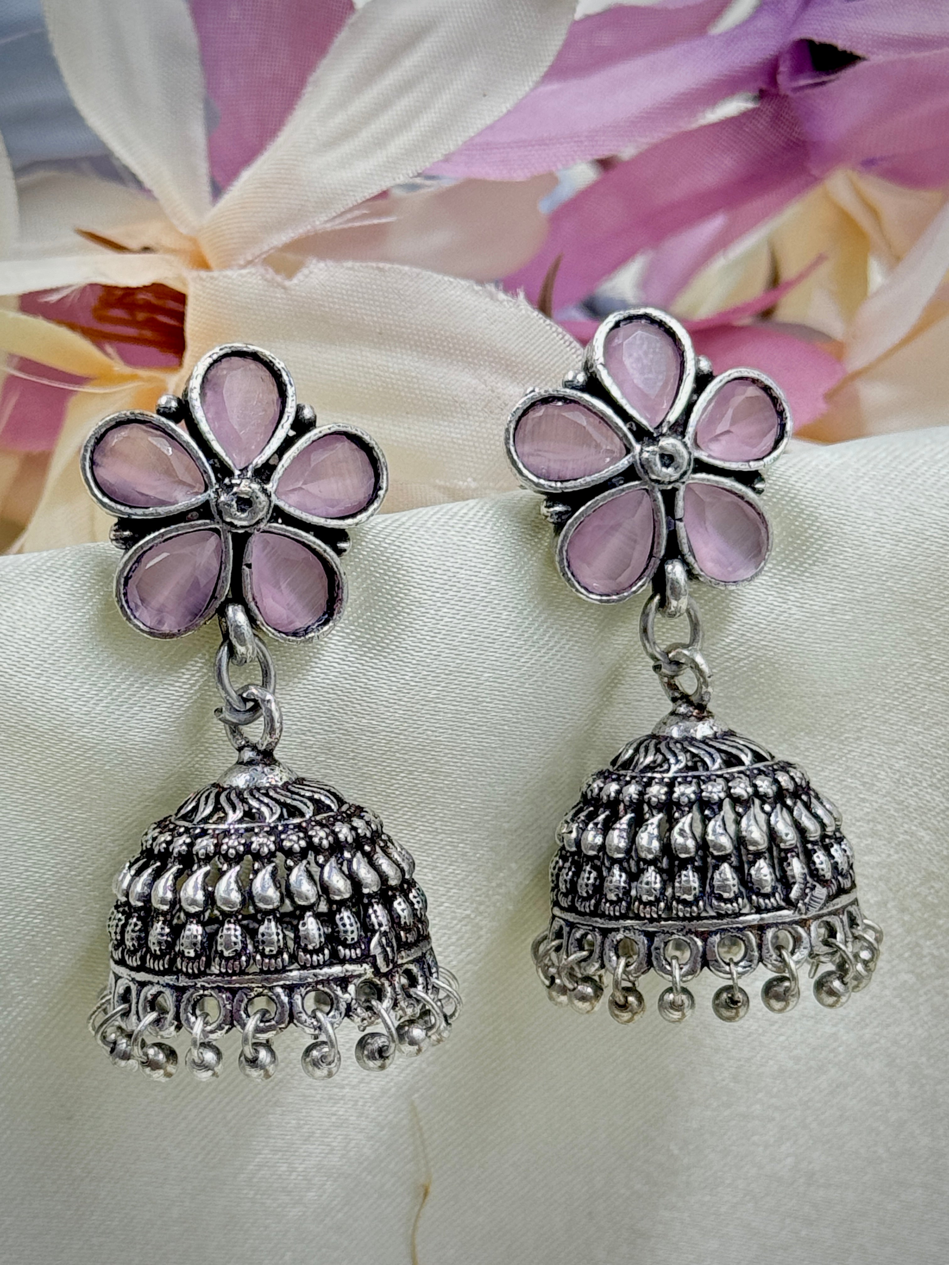 Five Petal Dome Shaped Earrings