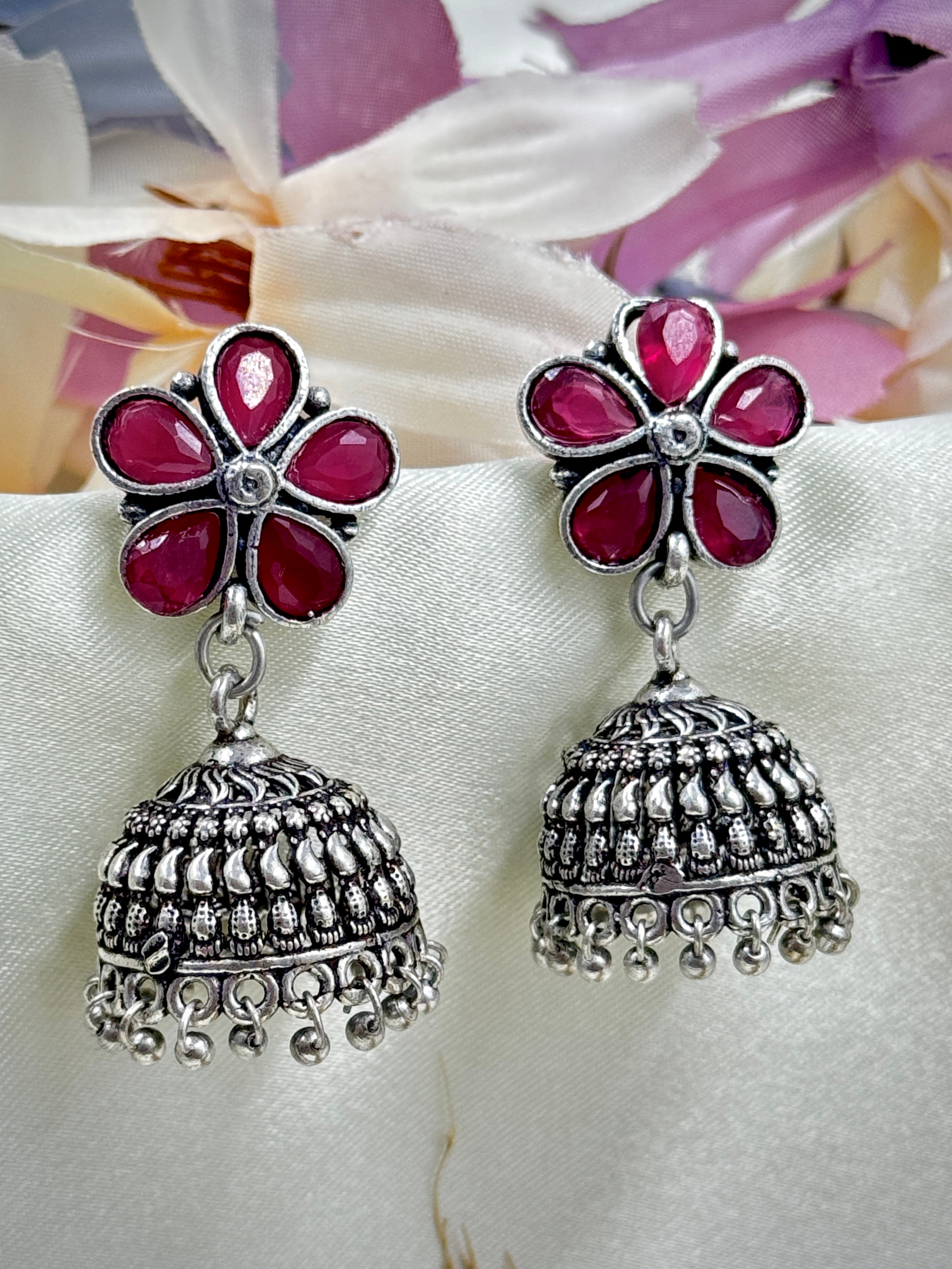 Five Petal Dome Shaped Earrings