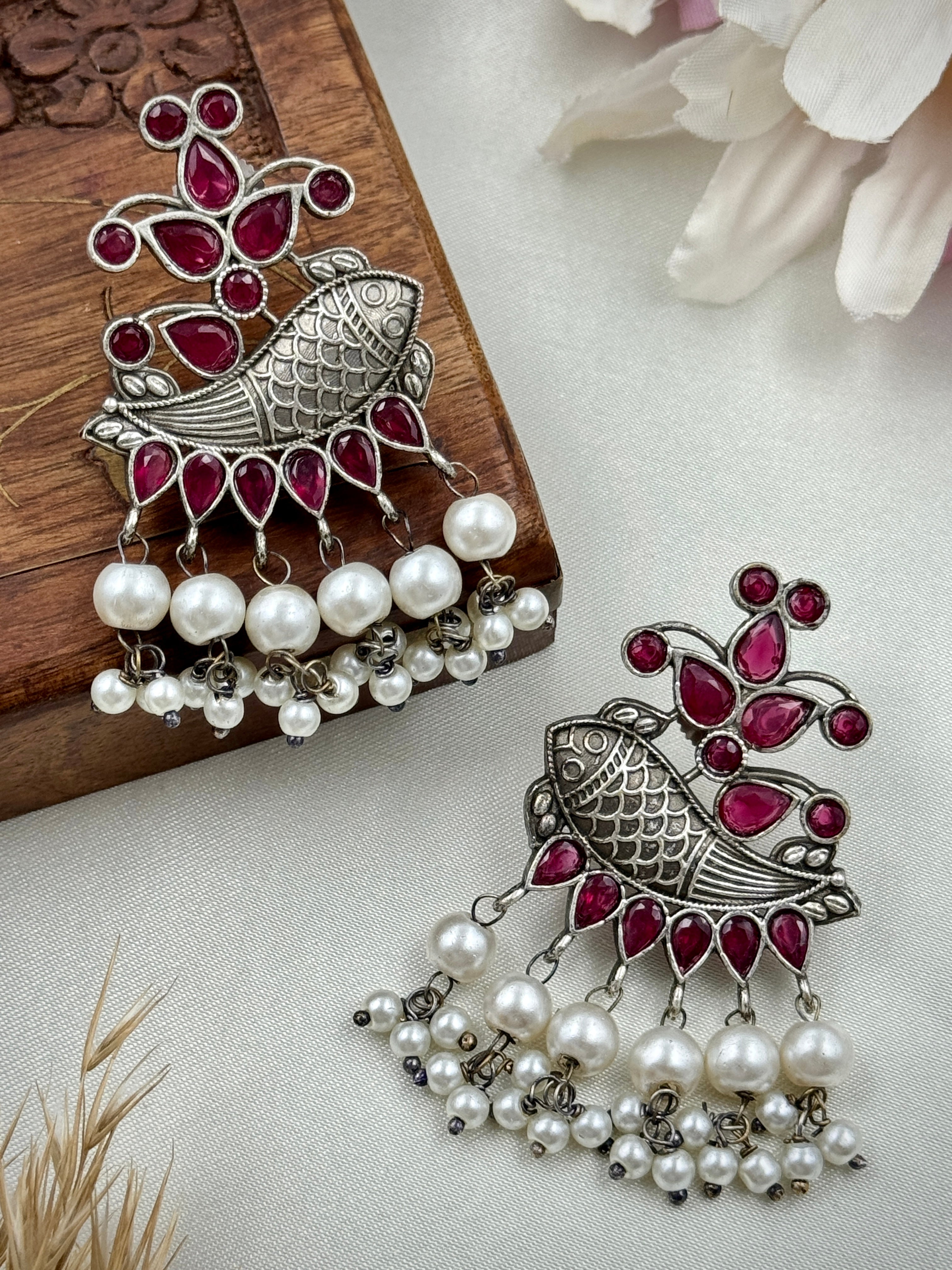 Fish Inspiring White Pearl Layered Drops