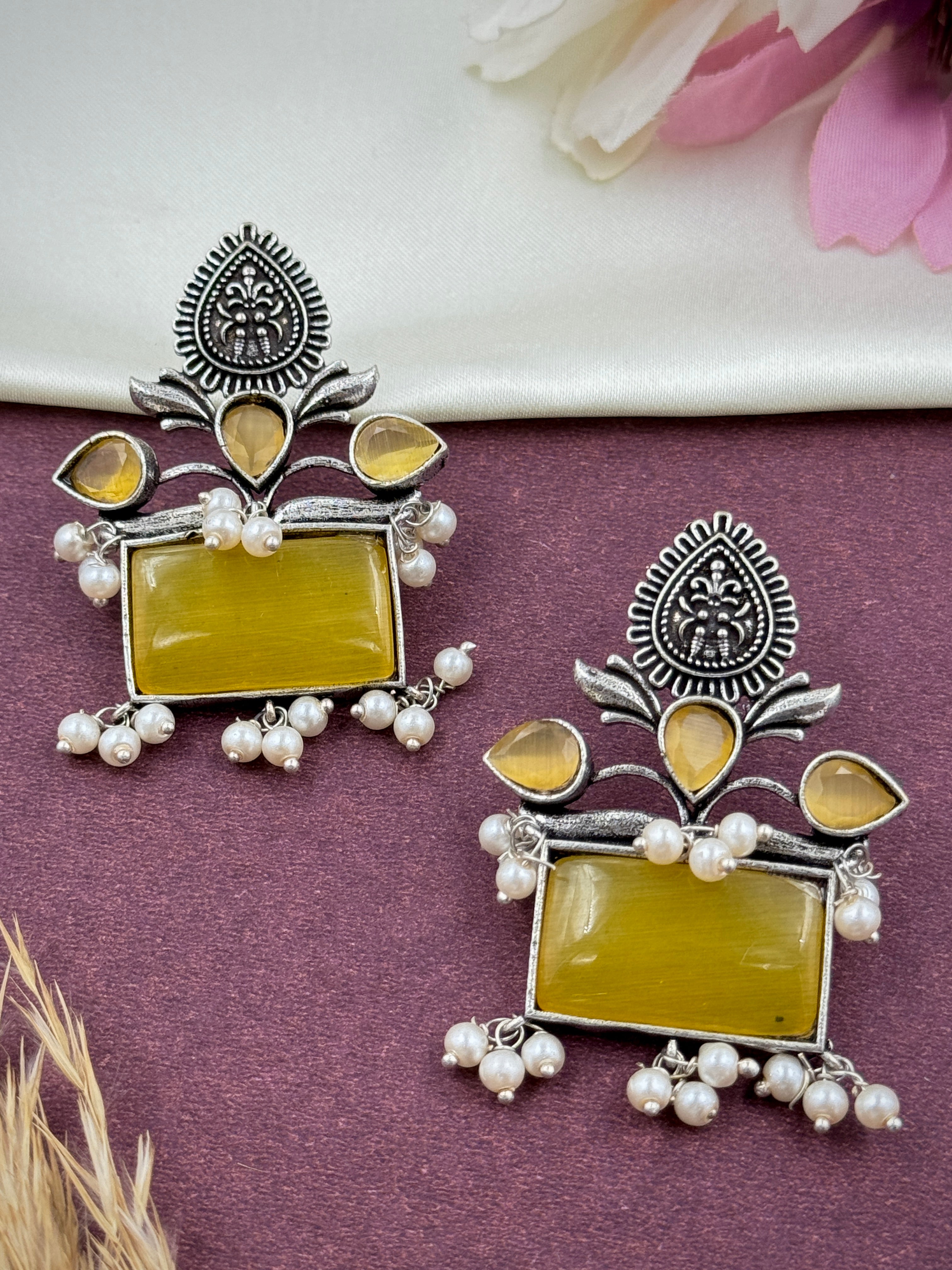 Rajwadi Monalisa Stoned Earings