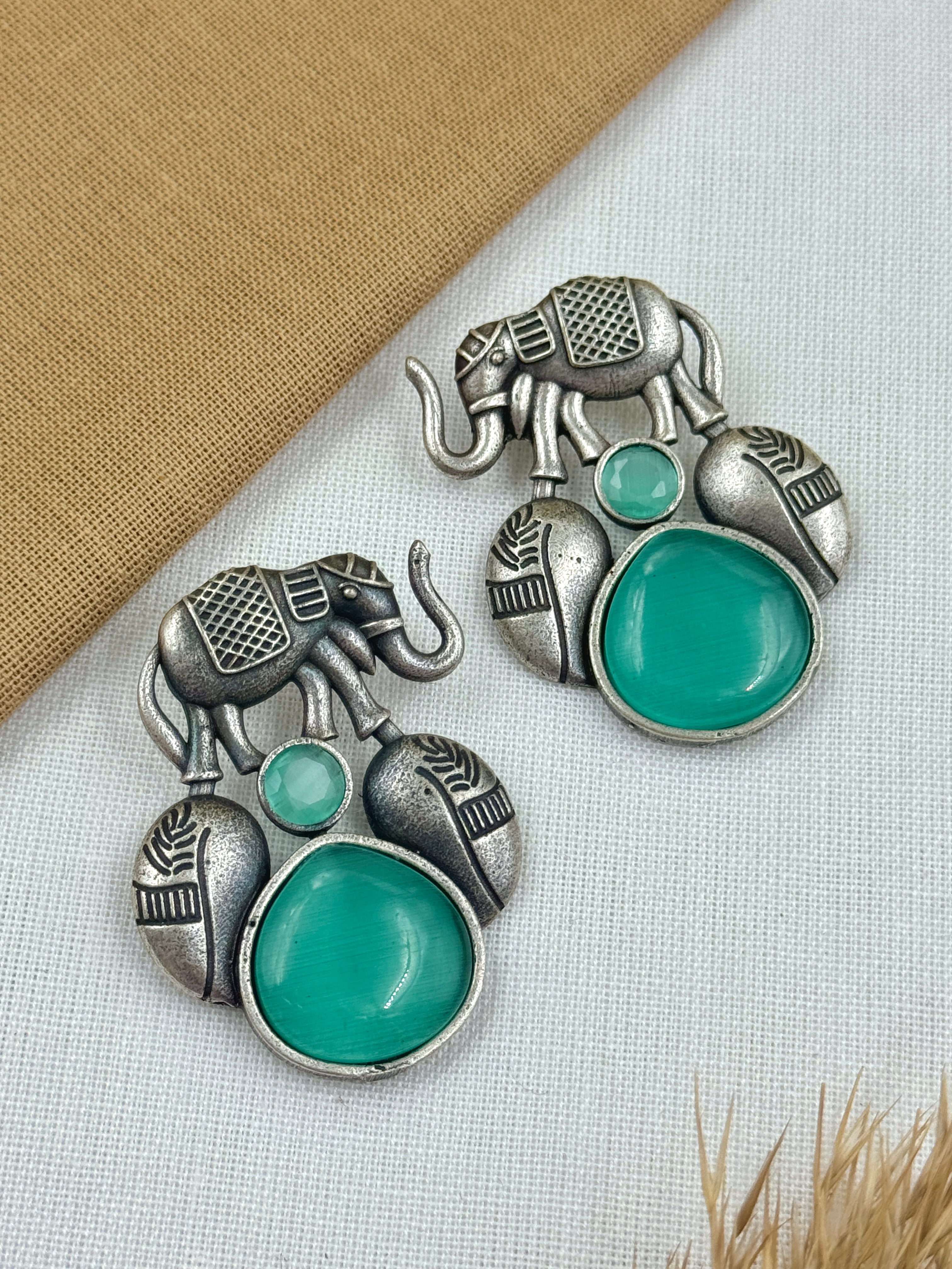 Silverish Hasthi Studs