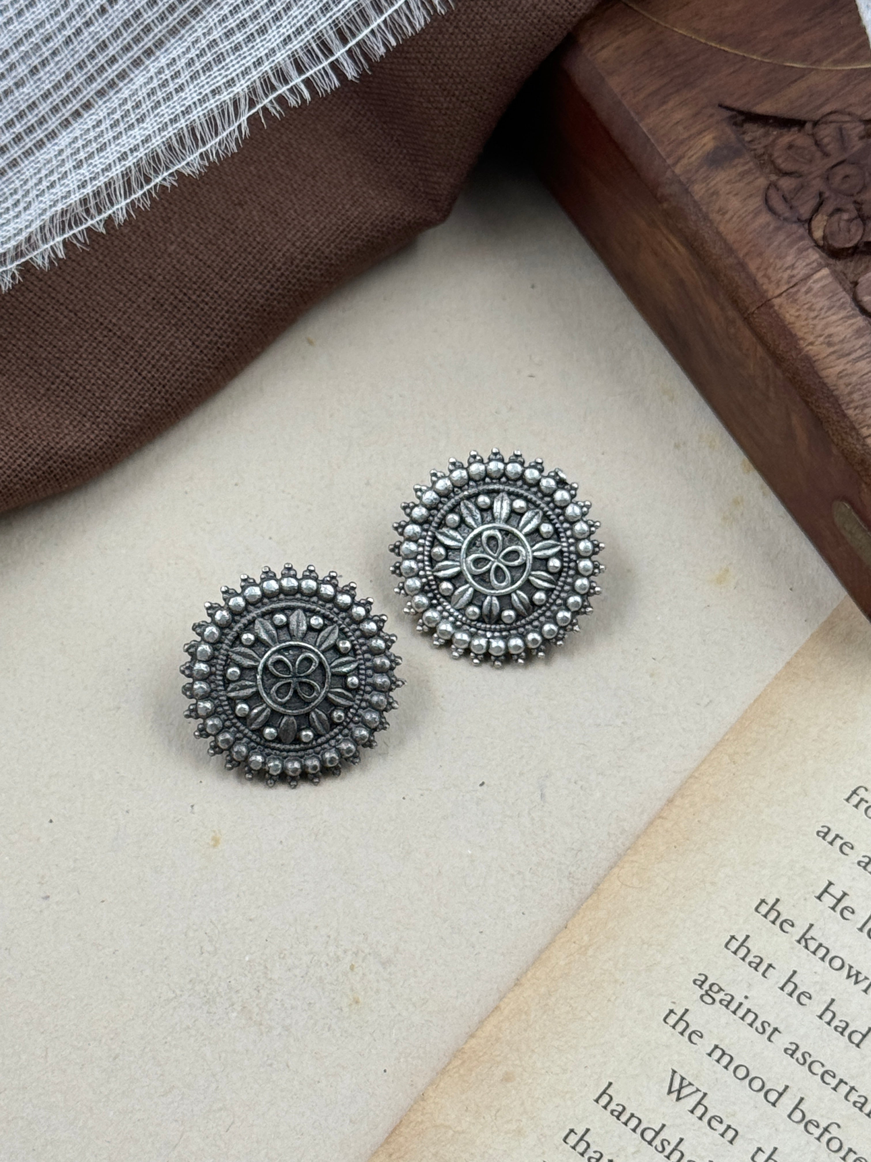 silver oxidised studs, oxidised studs, hoops, drops, earings, round earings