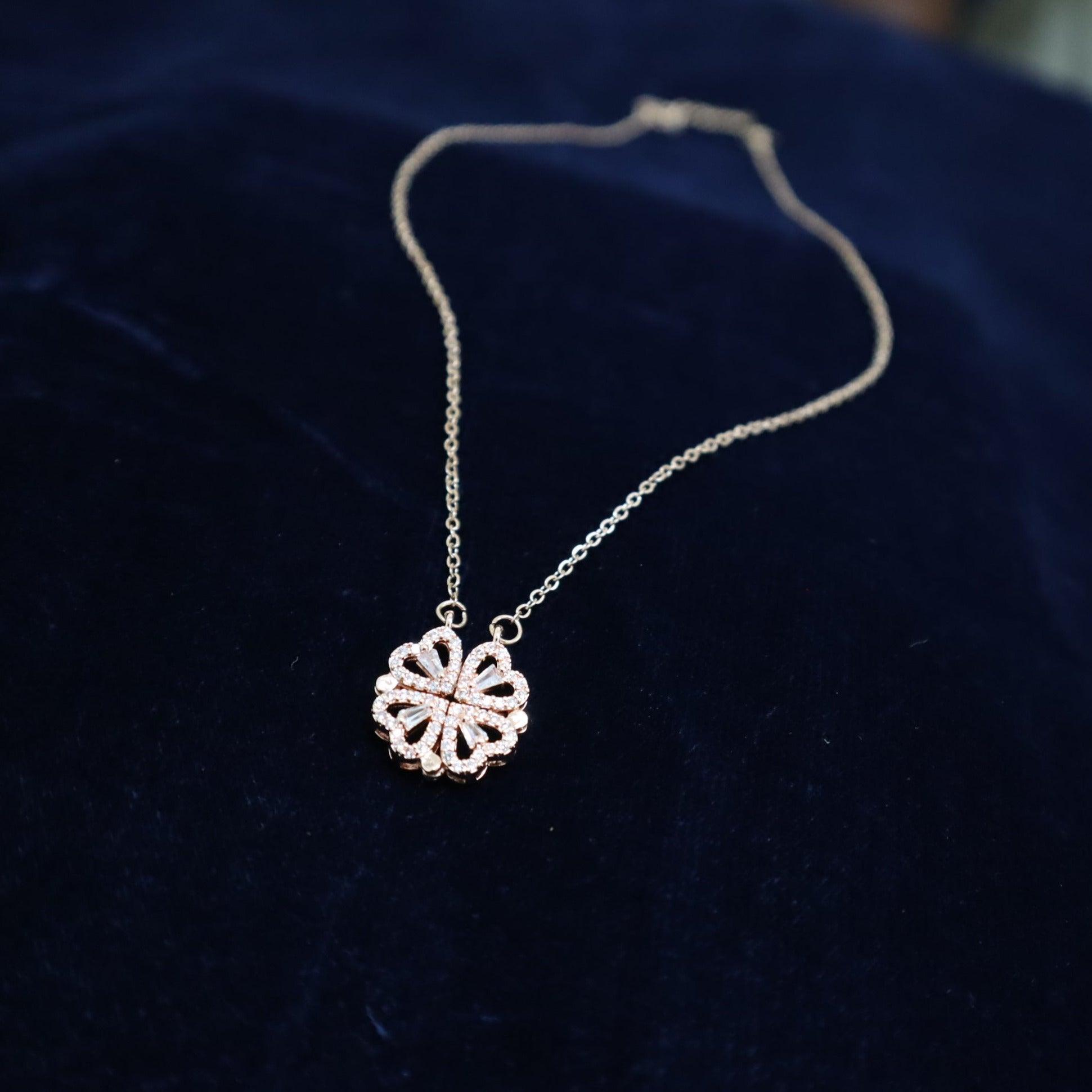 Rose Gold Clover Necklace - The Vivian Store